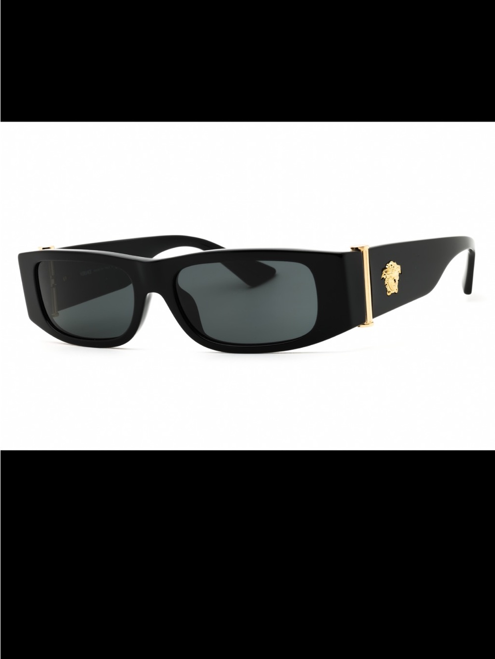 Versace Black Sunglasses with Gold Medusa Accents